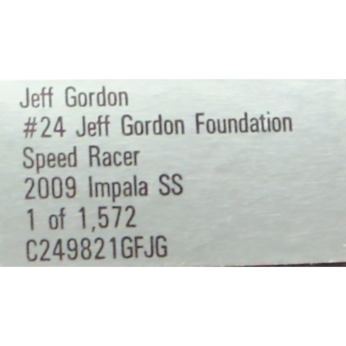 Jeff Gordon #24 Foundation Speed Racer 2009 Impala SS 1/1572 DIN 446 1:24