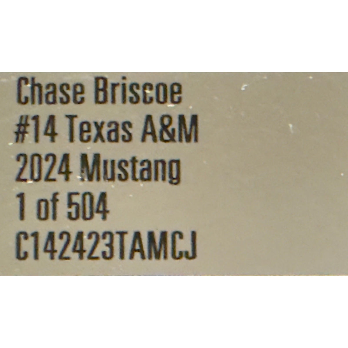 Chase Briscoe #14 Texas A&M 2024 Ford Mustang 1:24 1 of 504 DIN 327