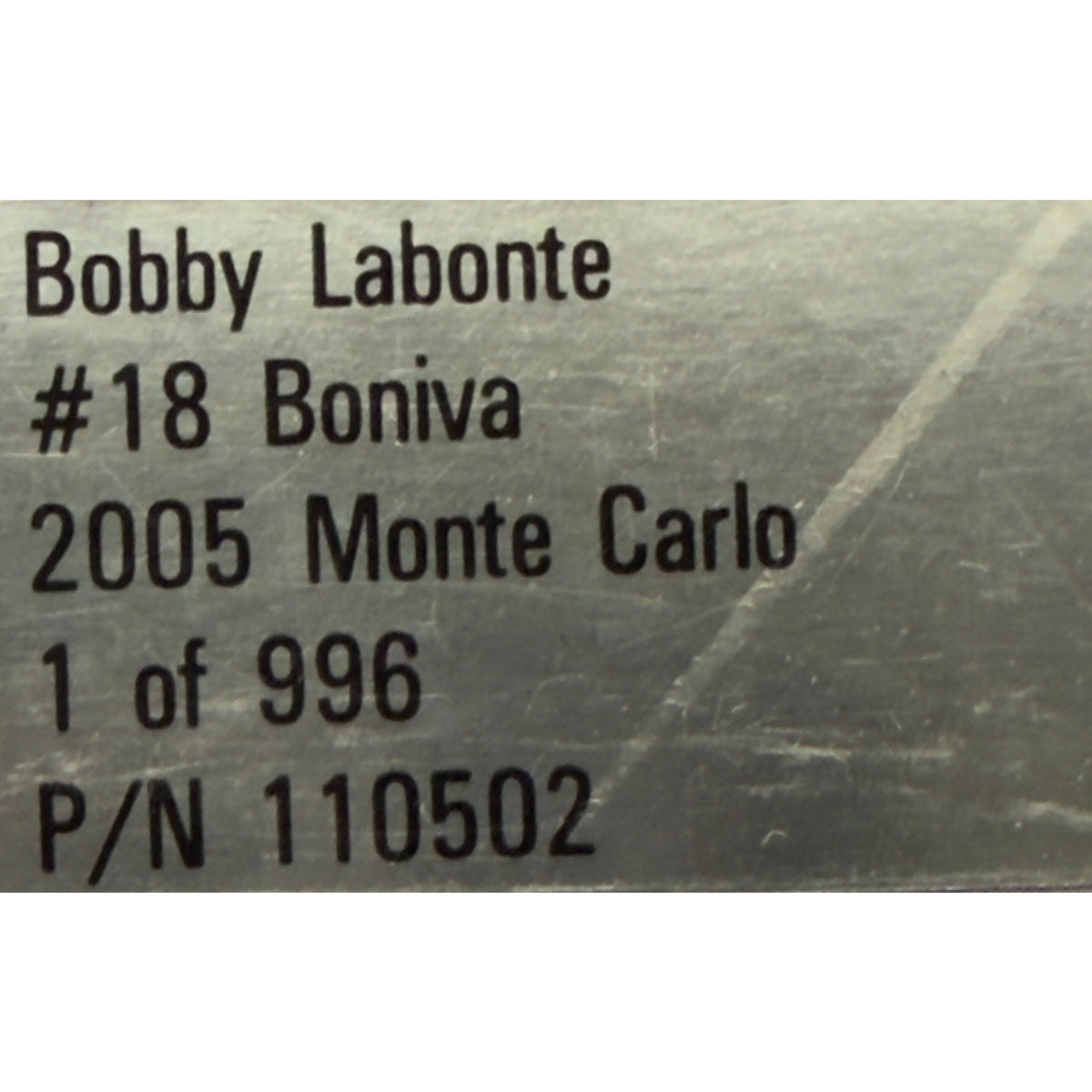 Bobby Labonte #18 Boniva 2005 Monte Carlo 1/996 DIN NASCAR Diecast