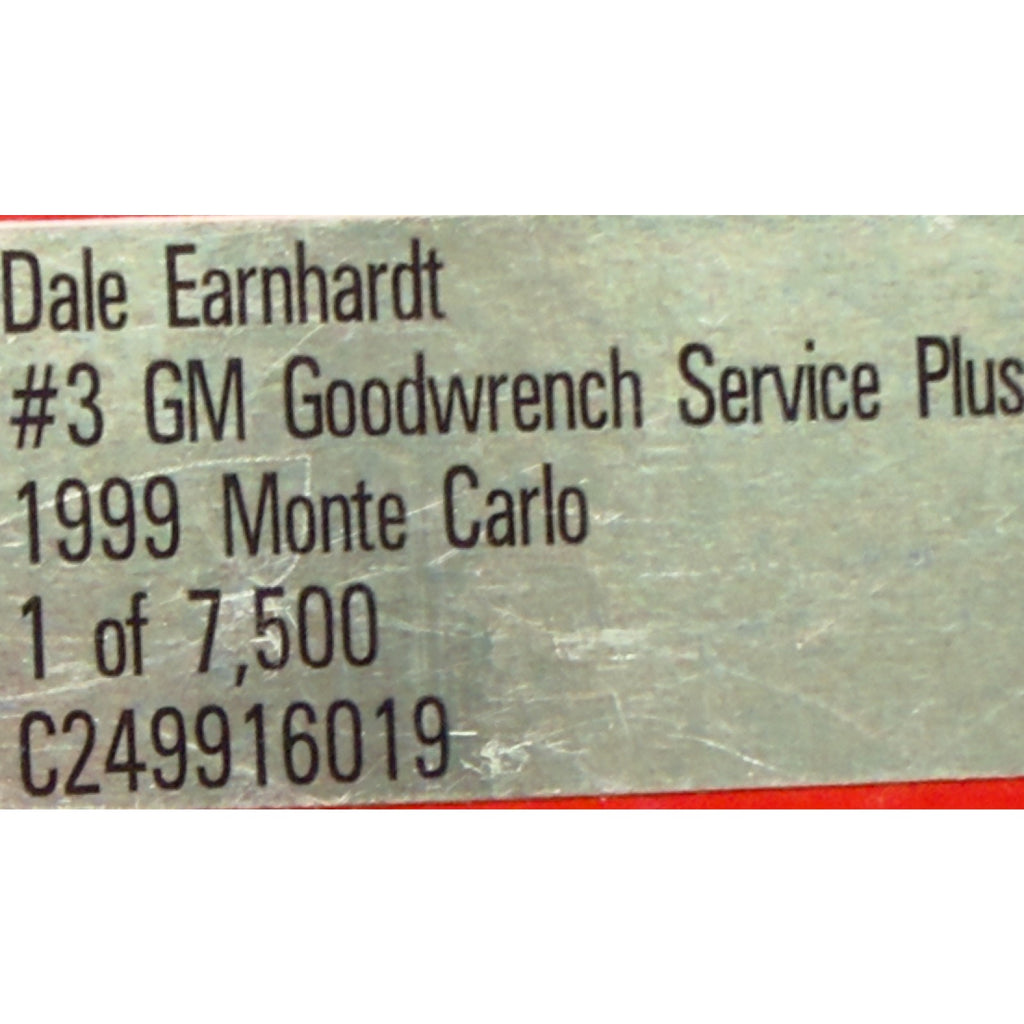 Dale Earnhardt #3 GM Goodwrench Service Plus 1999 Monte Carlo Bank 1/7500