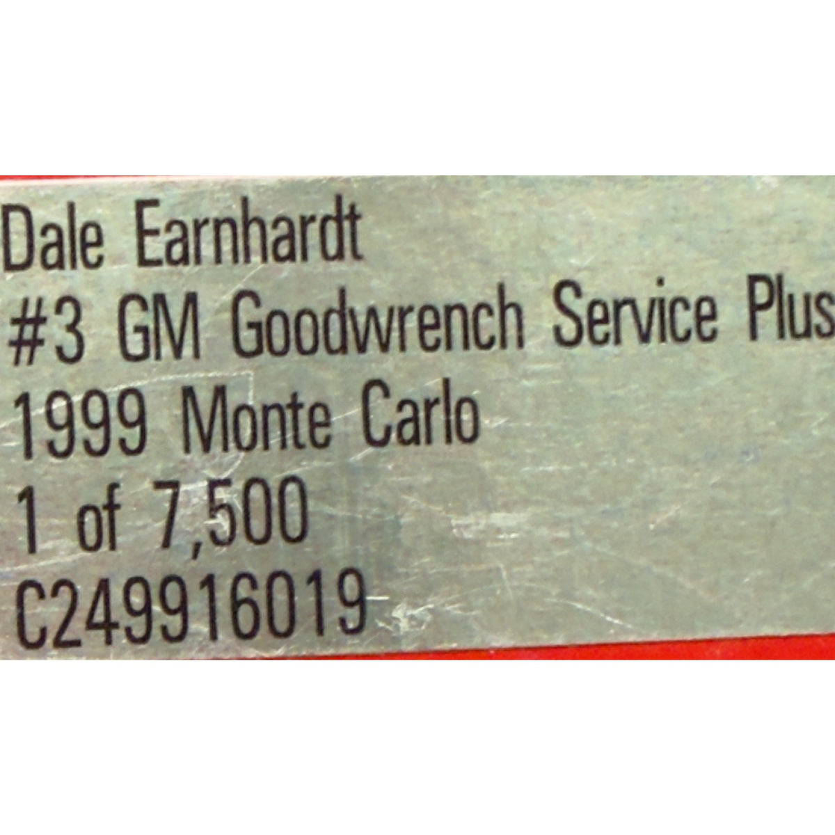 Dale Earnhardt #3 GM Goodwrench Service Plus 1999 Monte Carlo Bank 1/7500
