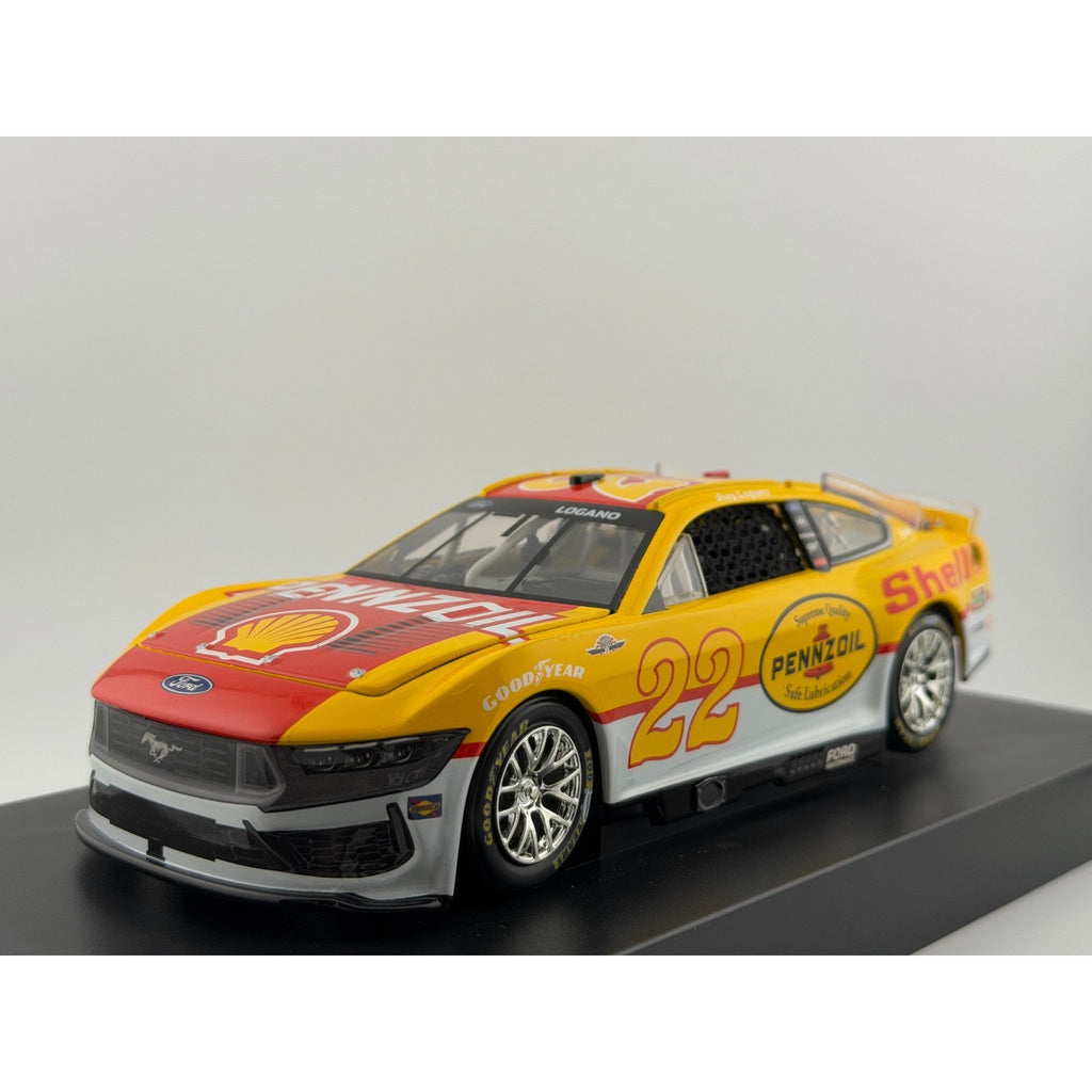 Joey Logano #22 Shell Pennzoil Throwback 2025 Mustang ELITE 1:24 1/116 DIN 44