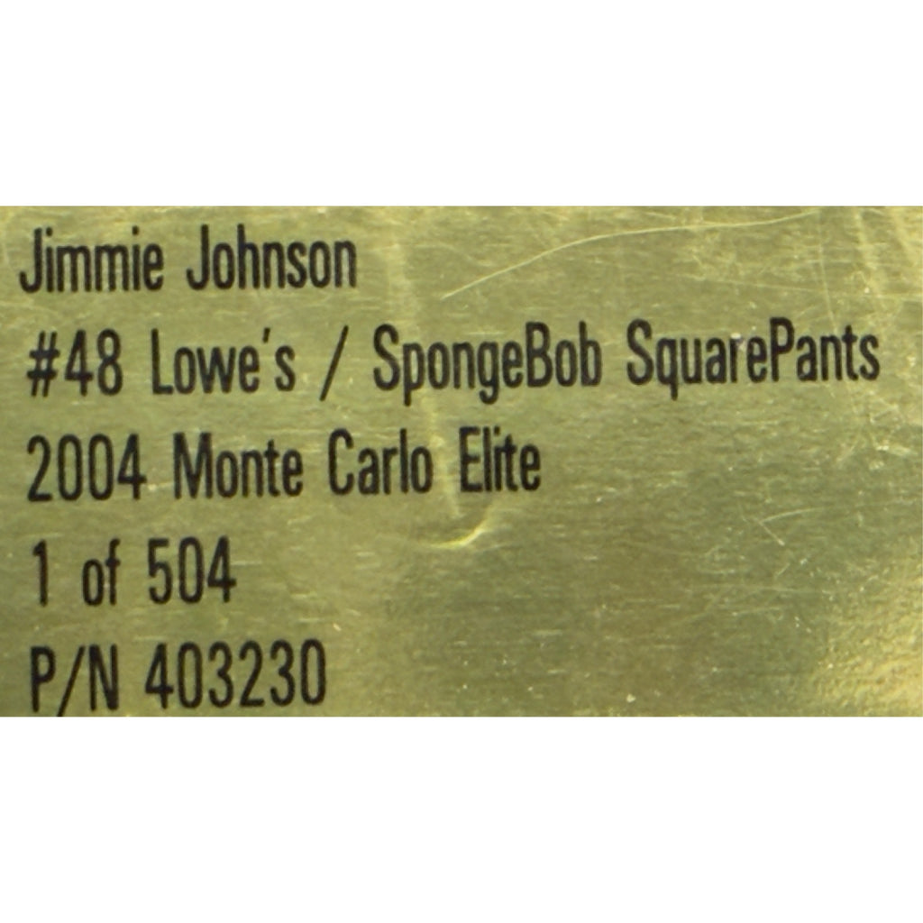 Jimmie Johnson #48 Lowe's SpongeBob 2004 Monte Carlo ELITE 1/504 DIN 196 1:24