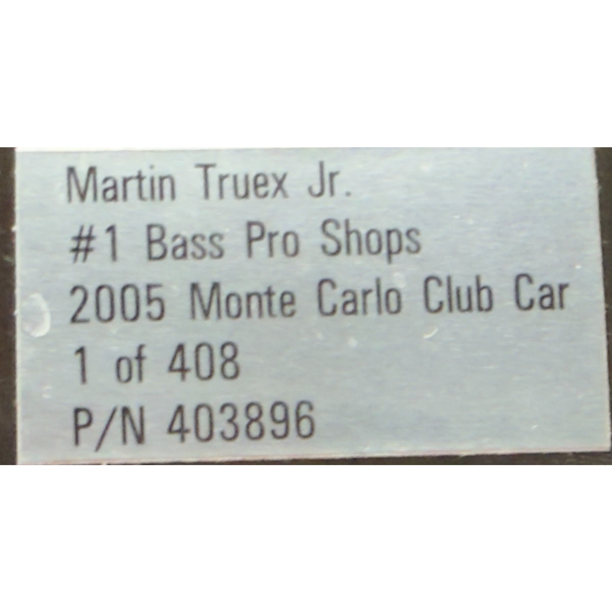 Martin Truex Jr. #1 Bass Pro Shops 2005 Monte Carlo RCCA Club Car 1/408 DIN 210