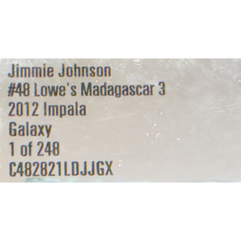 Jimmie Johnson #48 Lowe's Madagascar 3 2012 Impala Galaxy 1:24 1/248 DIN 30