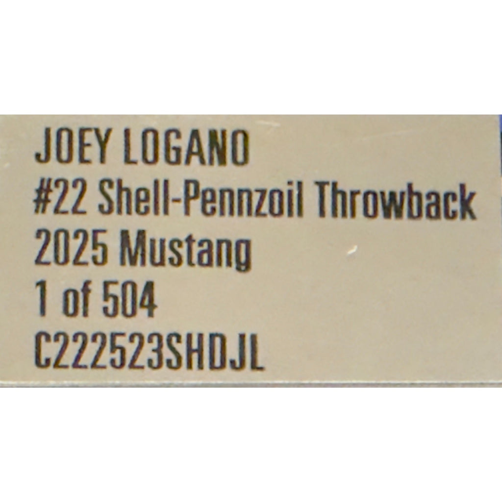 Joey Logano #22 Shell Pennzoil Throwback 2025 Mustang 1:24 1 of 504 DIN 233