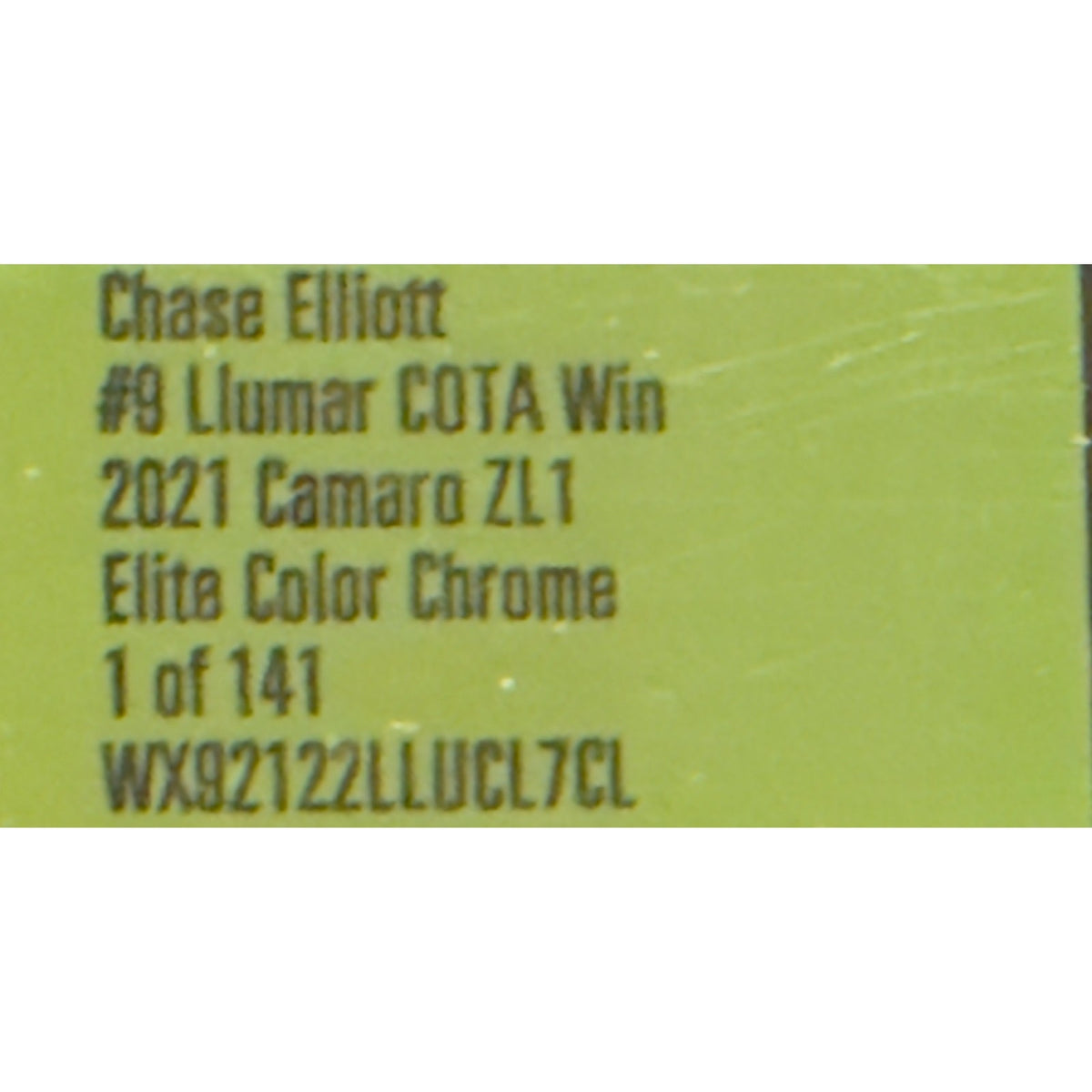 Chase Elliott #9 Llumar COTA Win 2021 Camaro ZL1 Elite Color Chrome 1/141 DIN 39