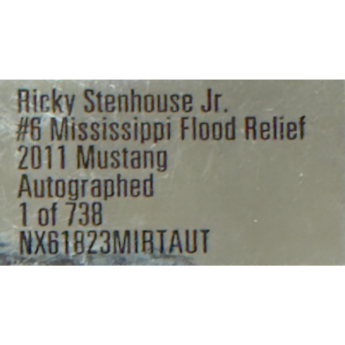 Ricky Stenhouse Jr. #6 Mississippi Flood Relief 2011 Auto 1/738 DIN 618