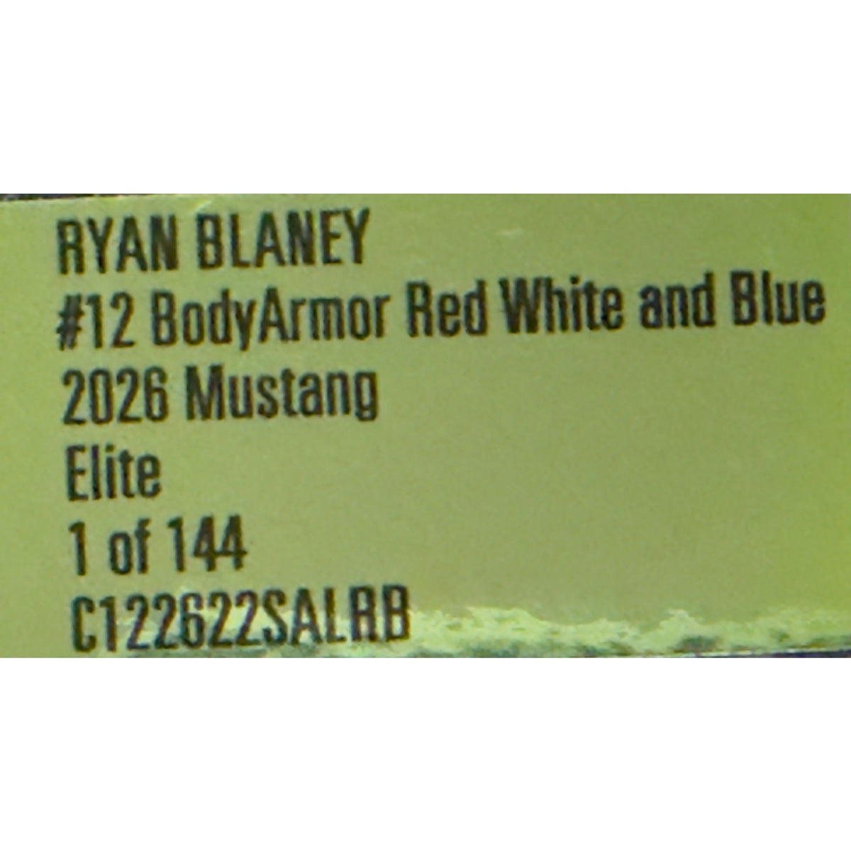 Ryan Blaney #12 BodyArmor Patriotic 2026 Mustang ELITE 1/144 DIN 129 1:24
