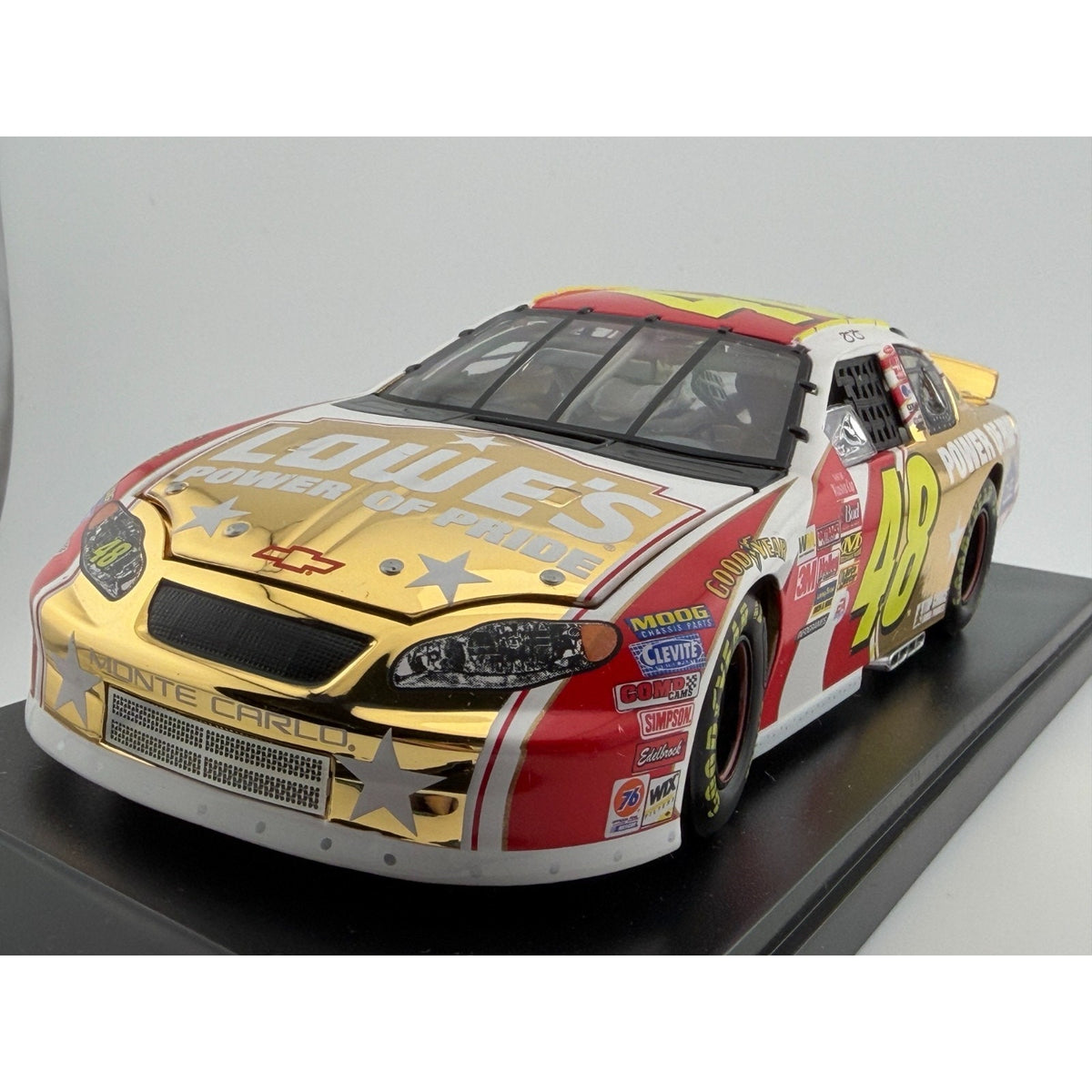 3/4 Front Hero — Jimmie Johnson #48 Power of Pride 2003 Monte Carlo 24K Gold 1/504 1:24