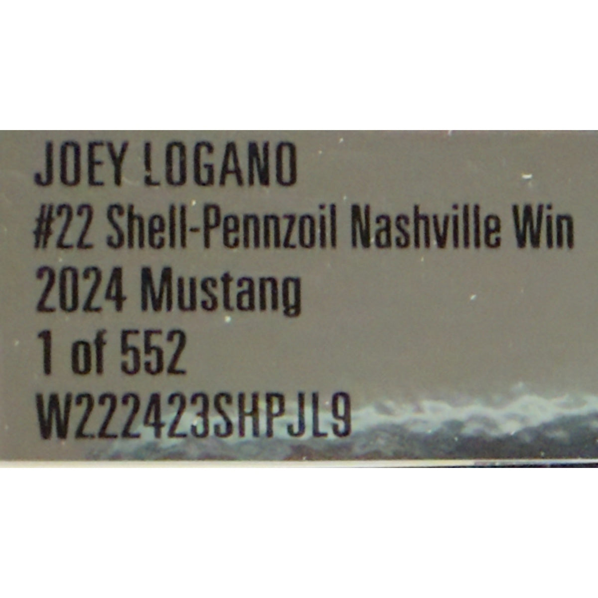 Joey Logano #22 Shell Pennzoil Nashville Win 2024 Mustang 1 of 552 DIN 122
