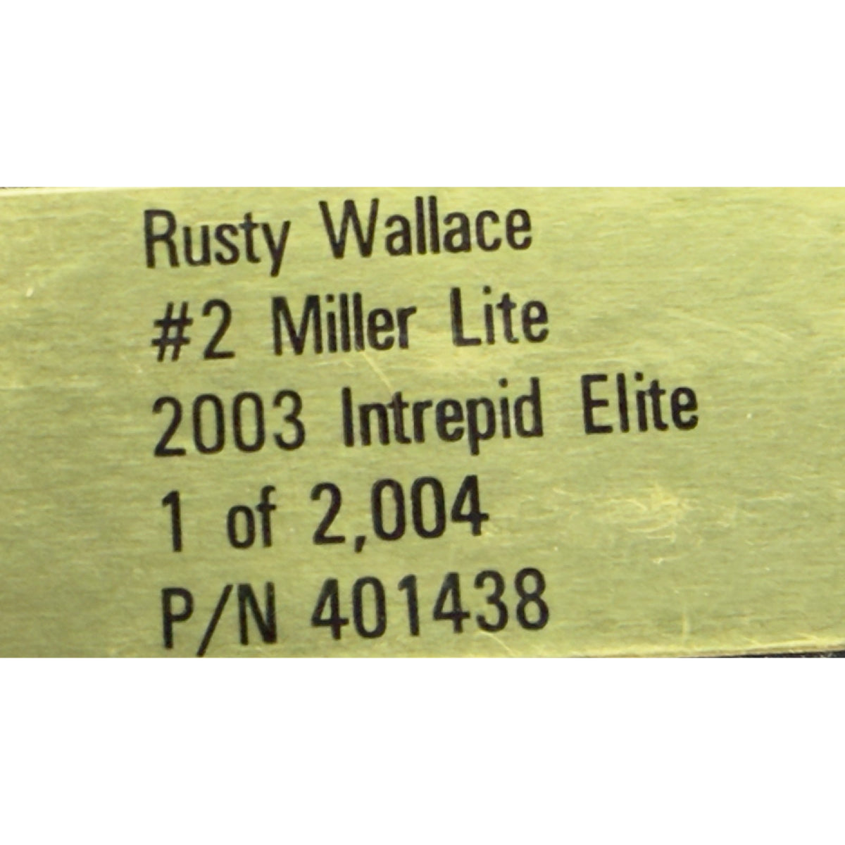 Rusty Wallace #2 Miller Lite 2003 Dodge Intrepid Elite 1/2004 DIN 377