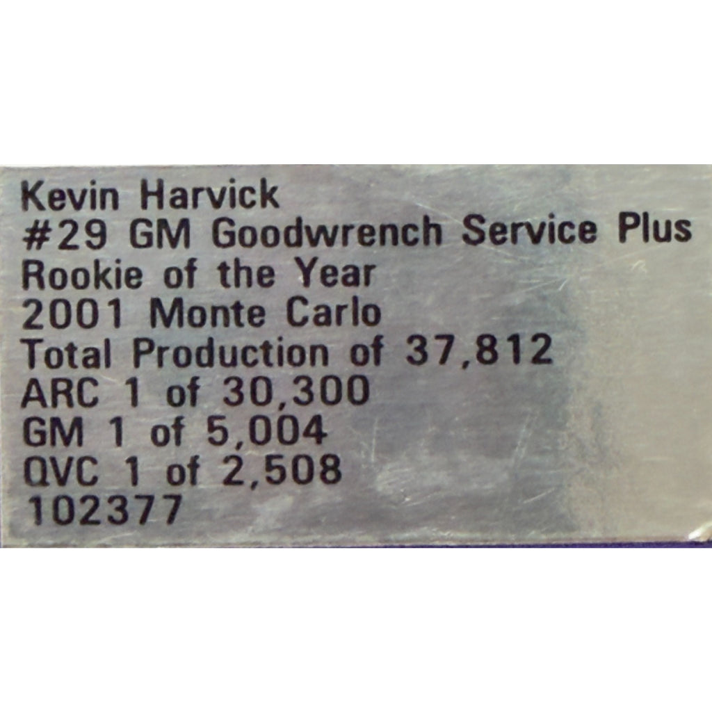 Kevin Harvick #29 GM Goodwrench Rookie of the Year 2001 Monte Carlo 1/37812
