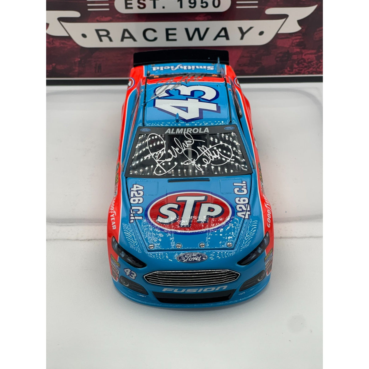 Aric Almirola #43 STP Darlington Throwback 2015 Fusion 1 of 709 Dual Auto