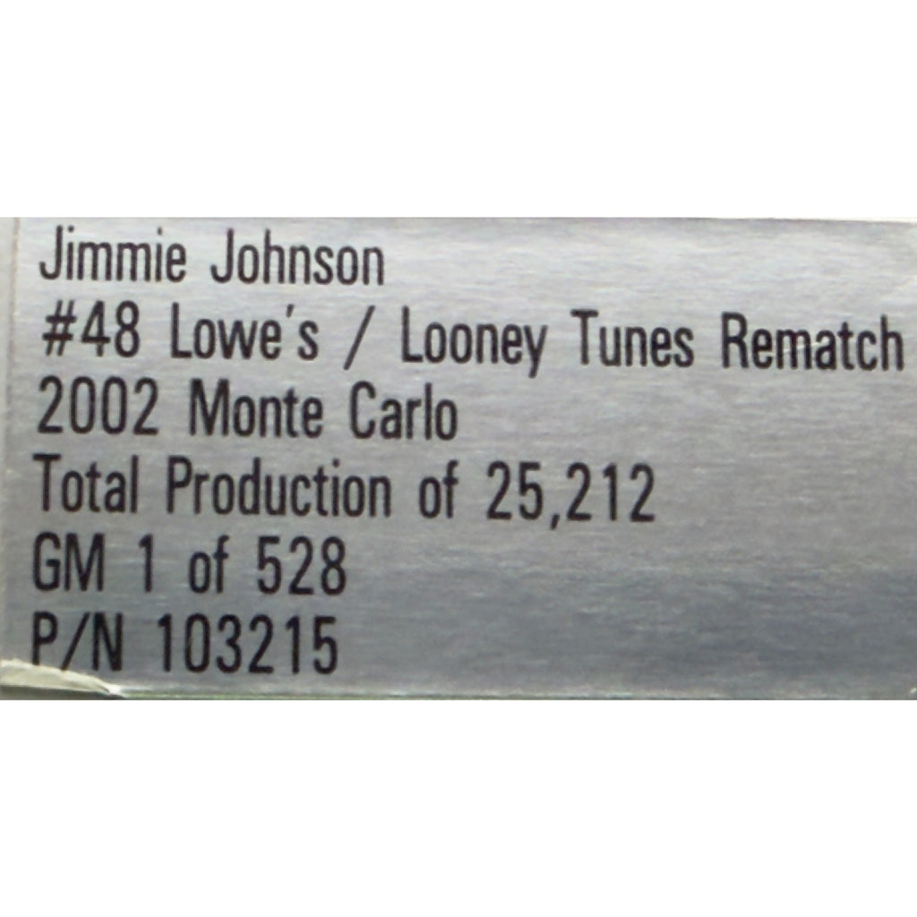 Jimmie Johnson #48 Lowe's Looney Tunes Rematch 2002 Monte Carlo 1/25212 1:24