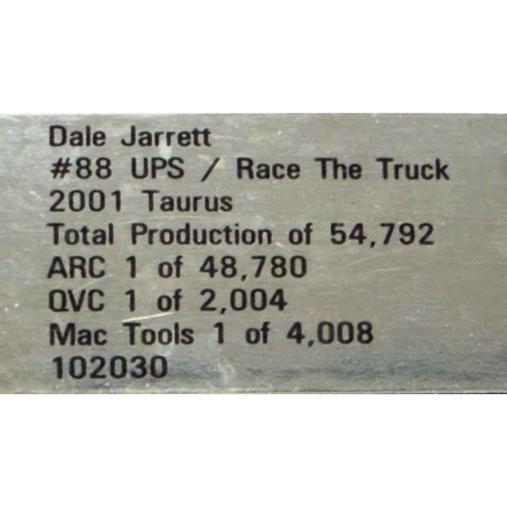 Dale Jarrett #88 UPS "Race The Truck" 2001 Ford Taurus 1:24 NASCAR Diecast