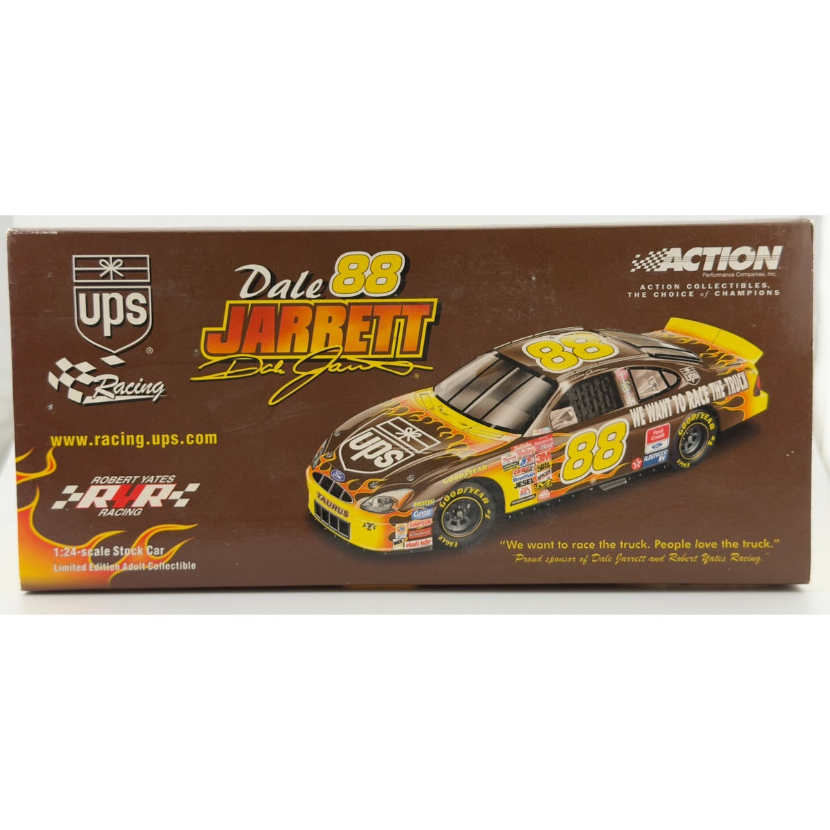 Dale Jarrett #88 UPS "Race The Truck" 2001 Ford Taurus 1:24 NASCAR Diecast