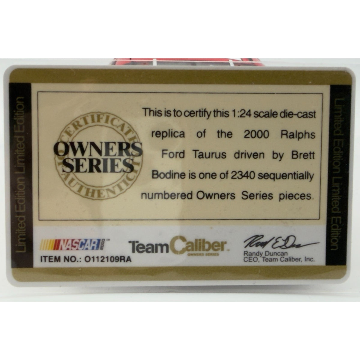 Brett Bodine #11 Ralphs 2000 Ford Taurus Team Caliber 1/2340 DIN 374