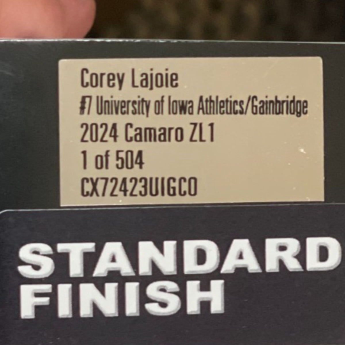 Corey LaJoie #7 Gainbridge Iowa Hawkeyes 2024 Camaro ZL1 1/24 1 of 504