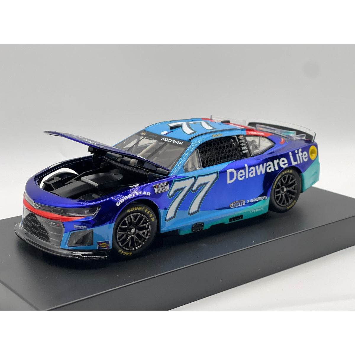 Carson Hocevar #77 Delaware Life 2025 Camaro Color Chrome 1:24 1/144 DIN 141
