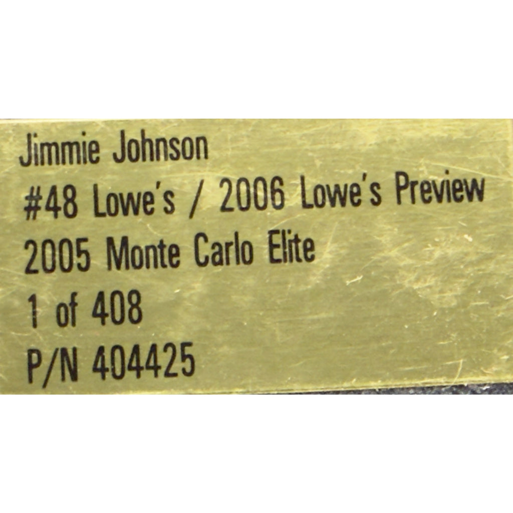 Jimmie Johnson #48 Lowe's 2006 Preview 2005 Monte Carlo ELITE 1/408 DIN 365
