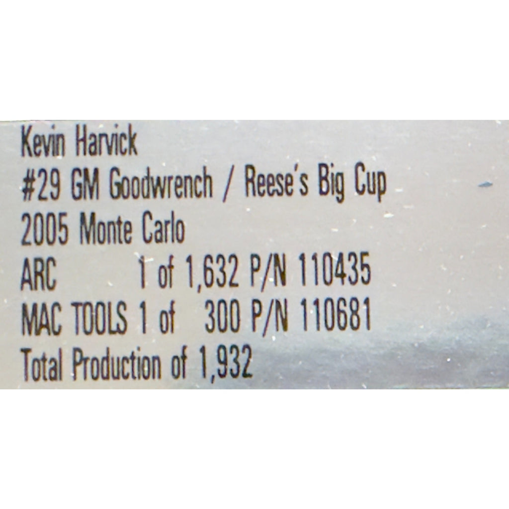 Kevin Harvick #29 GM Goodwrench Reese's Big Cup 2005 Monte Carlo 1:24 1 of 1932