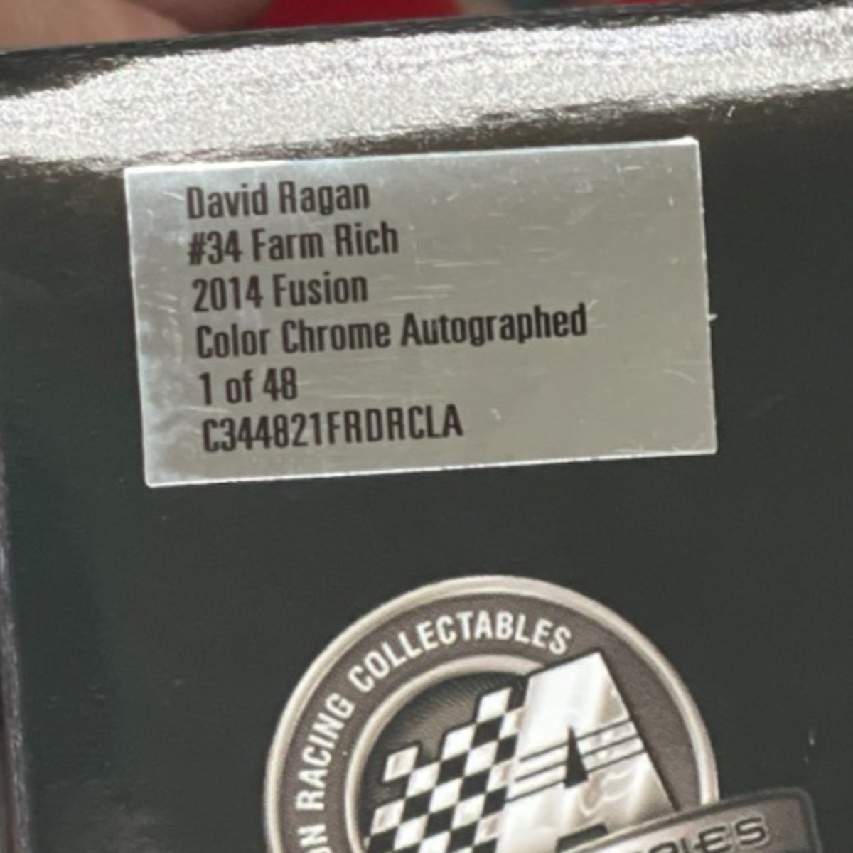 XRARE David Ragan #34 Farm Rich 2014 Fusion Color Chrome Autographed 1 of 48