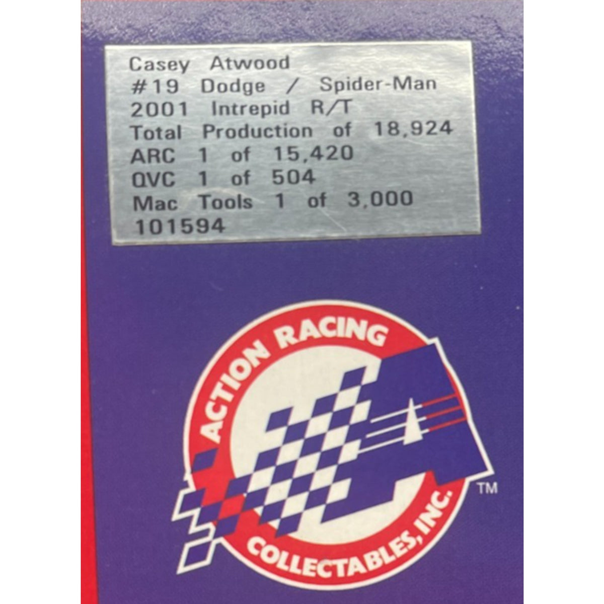 Casey Atwood #19 Spider-Man 2001 Intrepid R/T Limited Edition 1:24 NASCAR