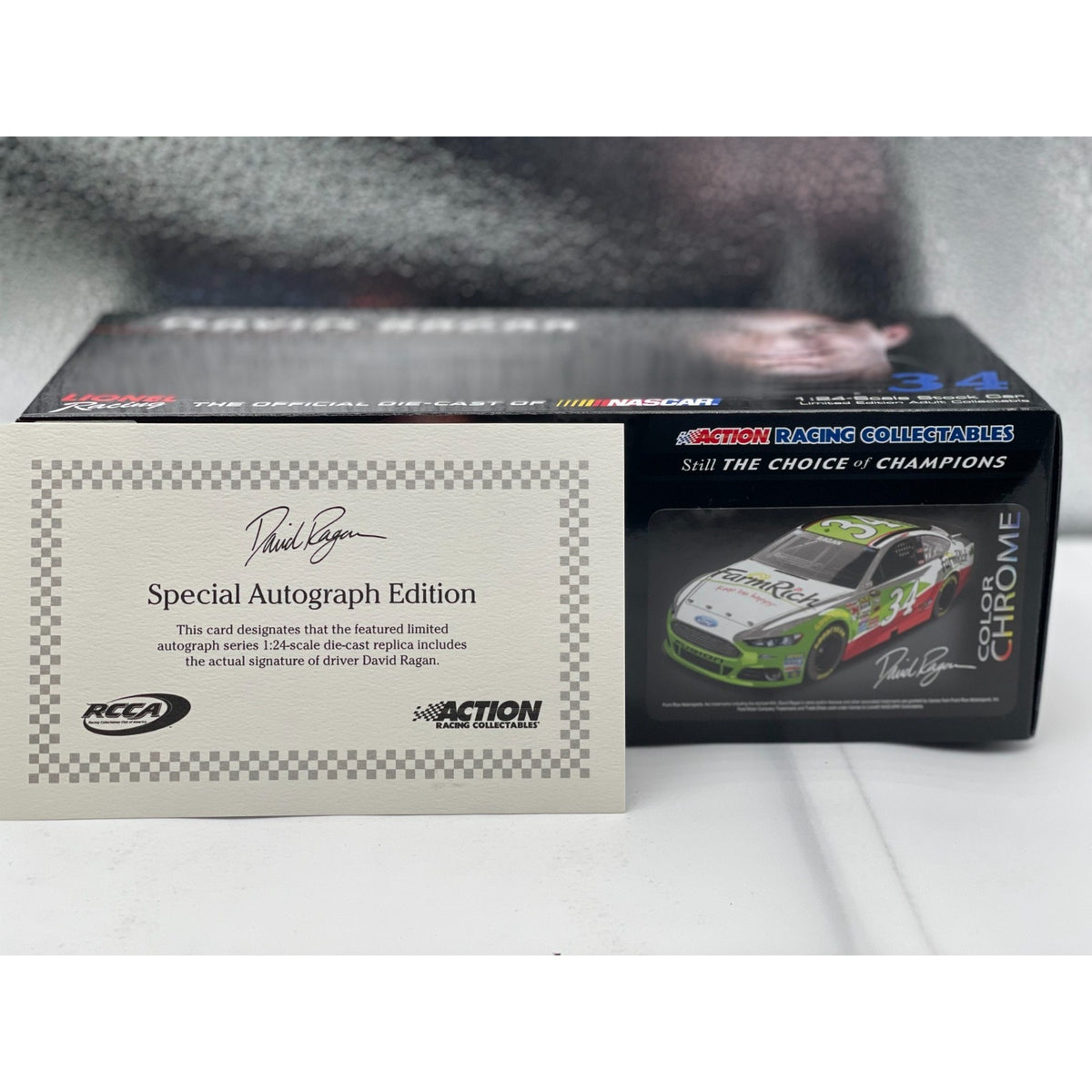 XRARE David Ragan #34 Farm Rich 2014 Fusion Color Chrome Autographed 1 of 48