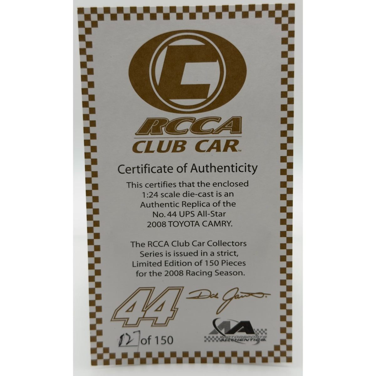 Dale Jarrett #44 UPS All-Star Race 2008 Camry Club Car 1/150 DIN 27