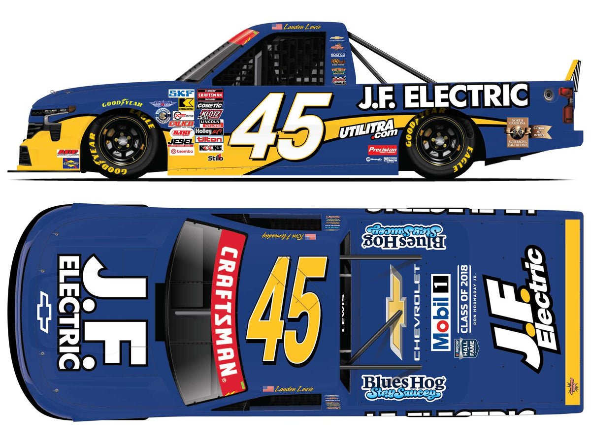 Landen Lewis No. 45 J.F. Electric Tribute 2026 Chevrolet Silverado 1:24 ARC official artwork