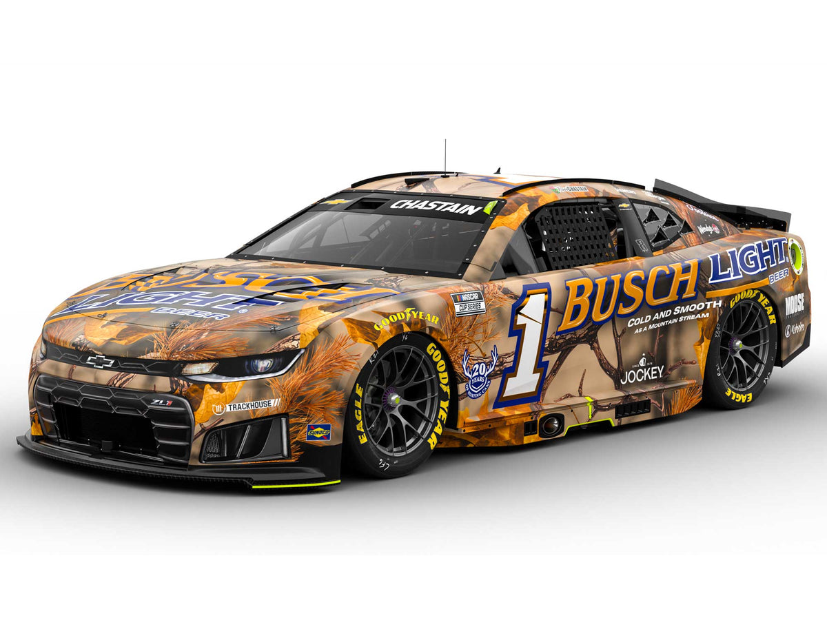 Ross Chastain No. 1 Busch Light Hunting 2026 Chevrolet, official supplier rendering of proposed scheme