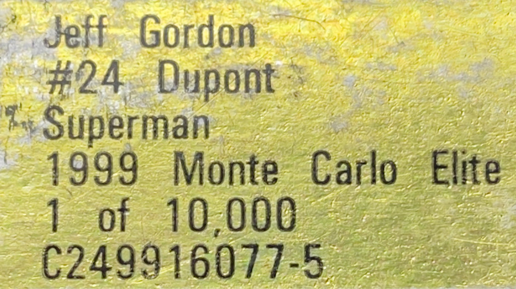 Jeff Gordon #24 DuPont Superman 1999 Monte Carlo ELITE 1:24 1/10000 RCCA