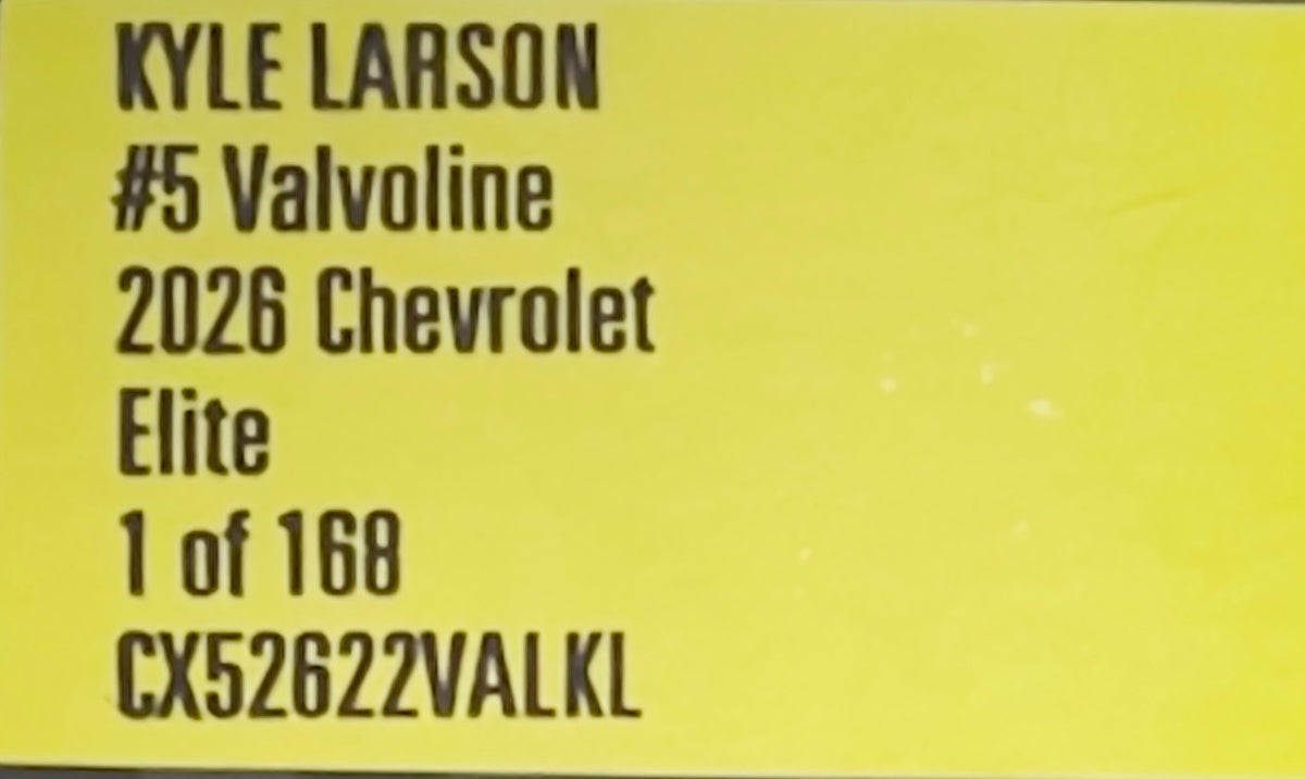 Kyle Larson #5 Valvoline 2026 Chevrolet ELITE 1:24 1/168 DIN 51 NASCAR Diecast