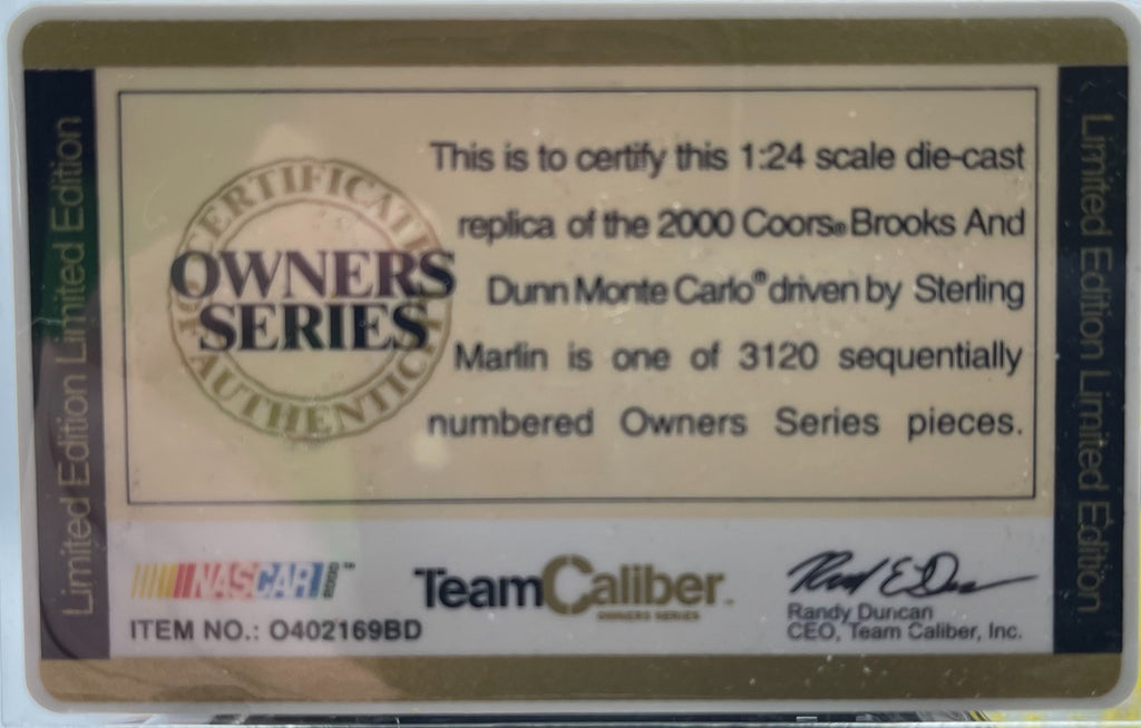 Sterling Marlin #40 Coors Light Brooks & Dunn 2000 Monte Carlo Auto Owners 1/3120 - original photograph 9