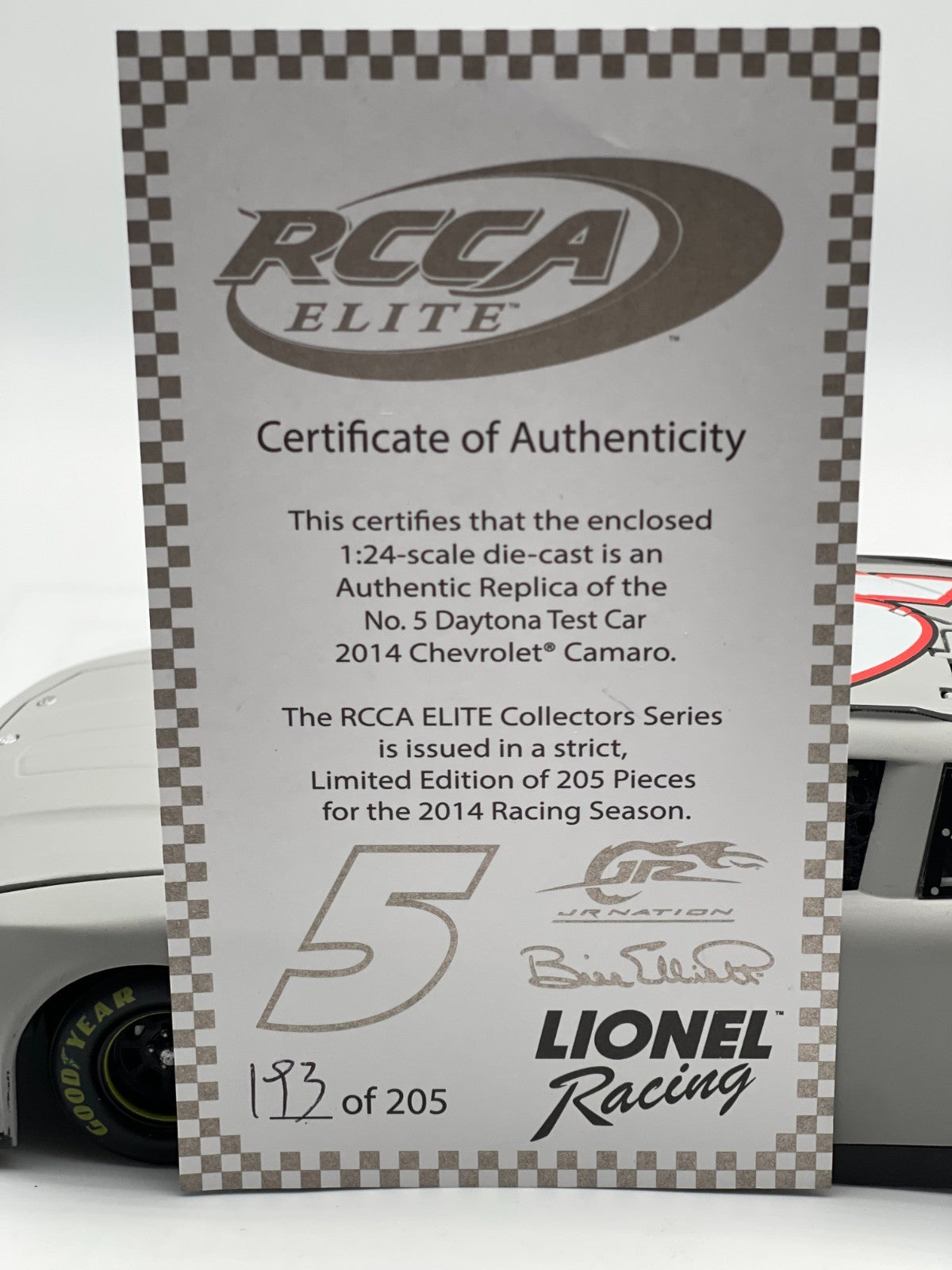 Bill Elliott #5 Daytona Test Car 2014 Camaro ELITE Auto 1 of 205