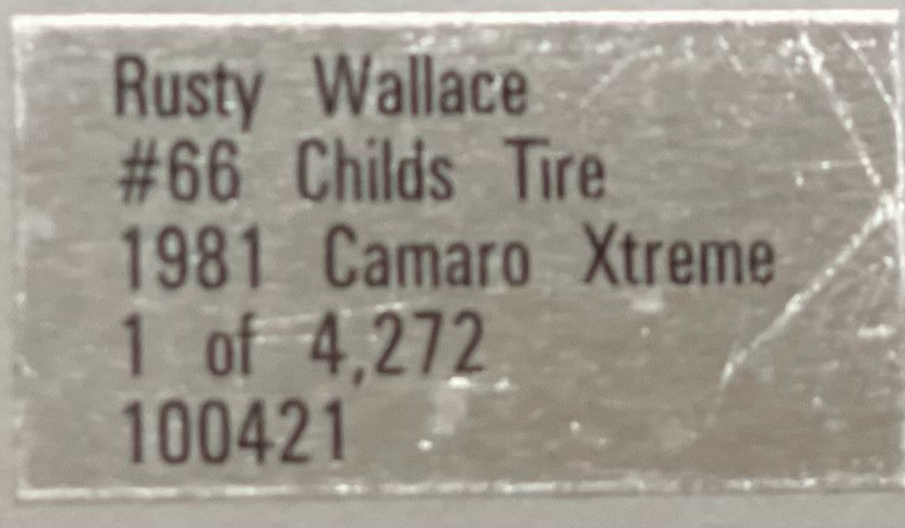 Rusty Wallace #66 Child's Tire 1981 Camaro Xtreme 1:24 1/4272 NASCAR