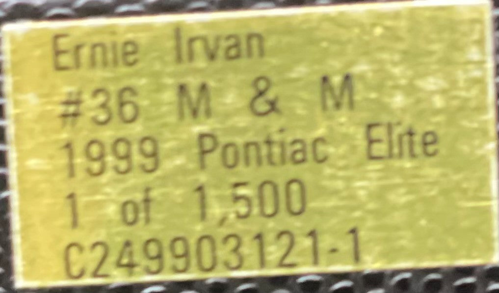 Ernie Irvan #36 M&M's Pedigree 1999 Pontiac ELITE 1:24 NASCAR 1/1500