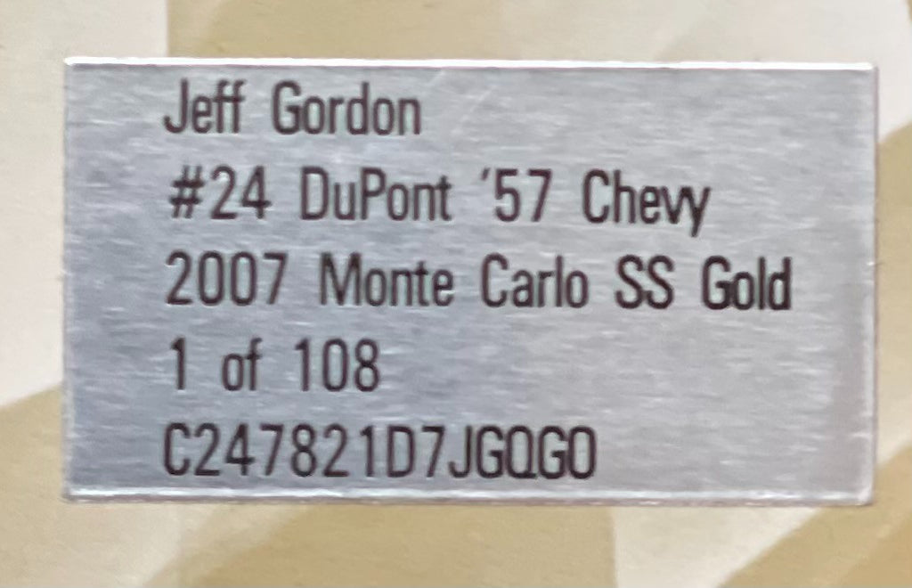 Jeff Gordon #24 DuPont '57 Chevy 2007 Monte Carlo SS Gold 1:24 1/108 DIN 53