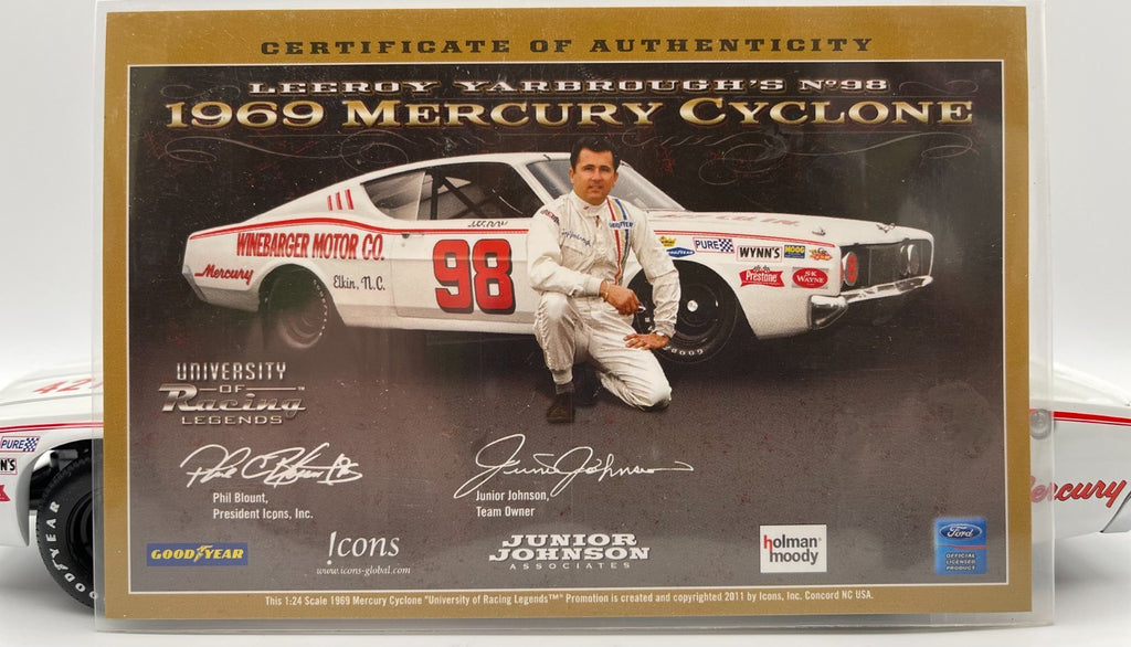 LeeRoy Yarbrough #98 '69 Mercury Cyclone Autographed University of Racing Legends