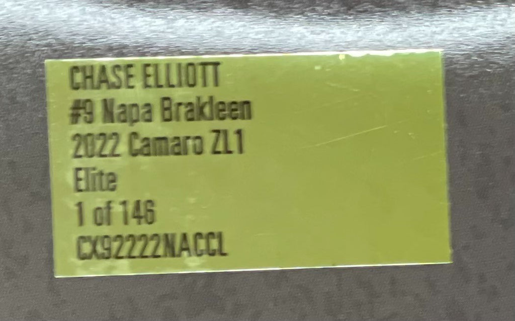 Chase Elliott #9 NAPA Brakleen 2022 Camaro ZL1 ELITE 1:24 1/148 DIN 5