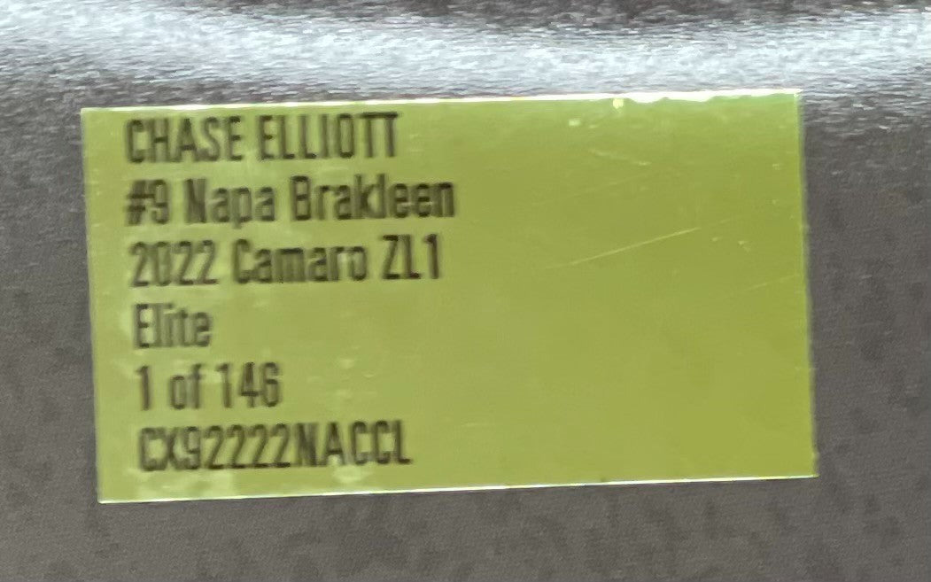 Chase Elliott #9 NAPA Brakleen 2022 Camaro ZL1 ELITE 1:24 1/148 DIN 5