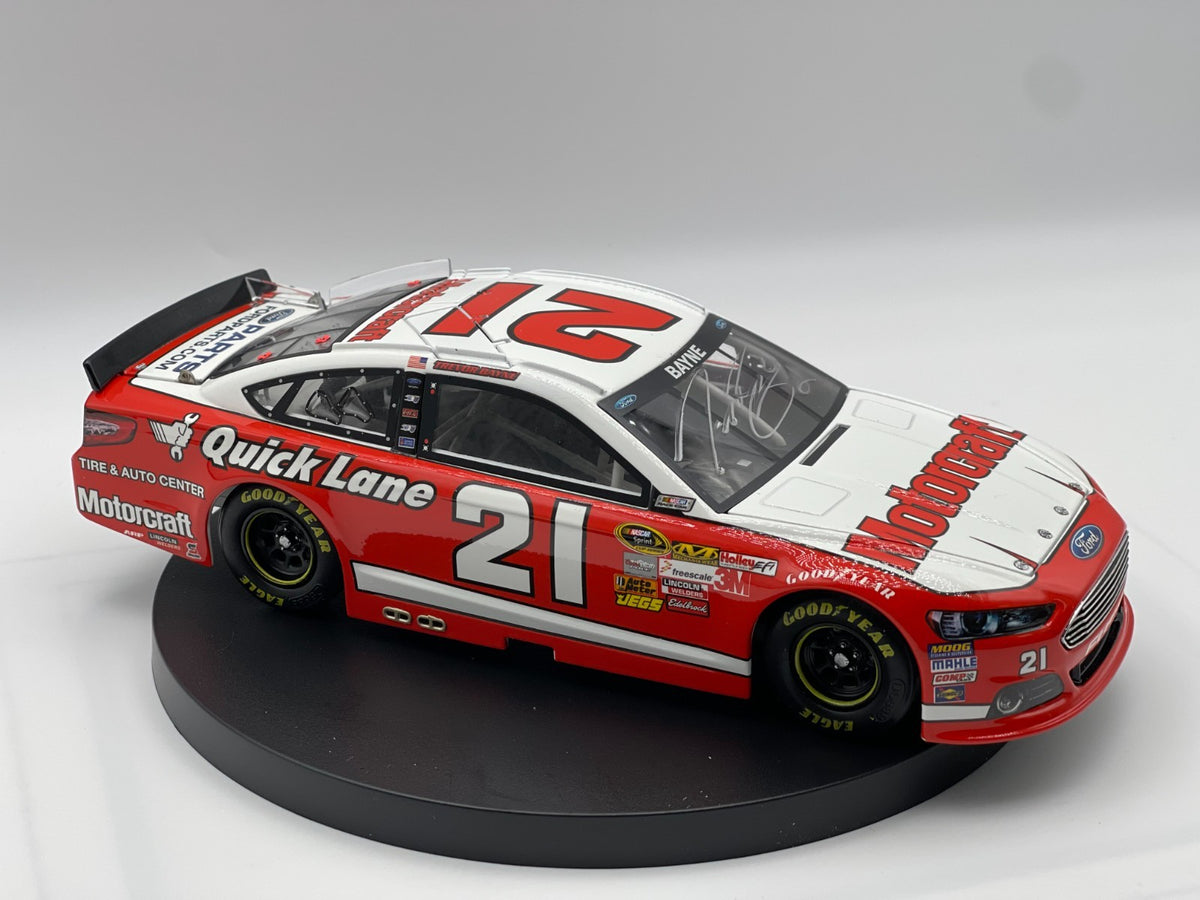 Trevor Bayne #21 Motorcraft Retro Daytona 2013 Fusion Autographed 1/96 DIN 9