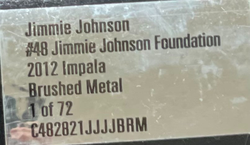 Jimmie Johnson #48 Foundation 2012 Impala Brushed Metal 1:24 1/72 DIN 24