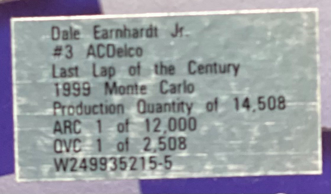 Dale Earnhardt Jr. #3 ACDelco Last Lap of the Century 1999 Monte Carlo CC - original photograph 8