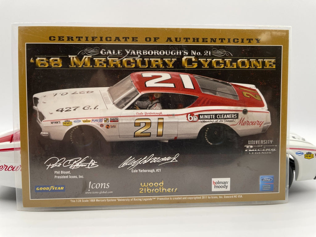 Cale Yarborough #21 '68 Mercury Cyclone Autographed University of Racing Legends