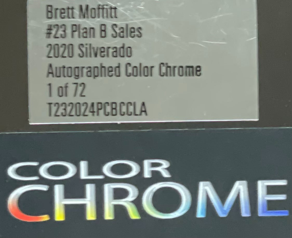 Brett Moffitt #23 Plan B Sales 2020 Silverado Auto Color Chrome 1:24 DIN 44