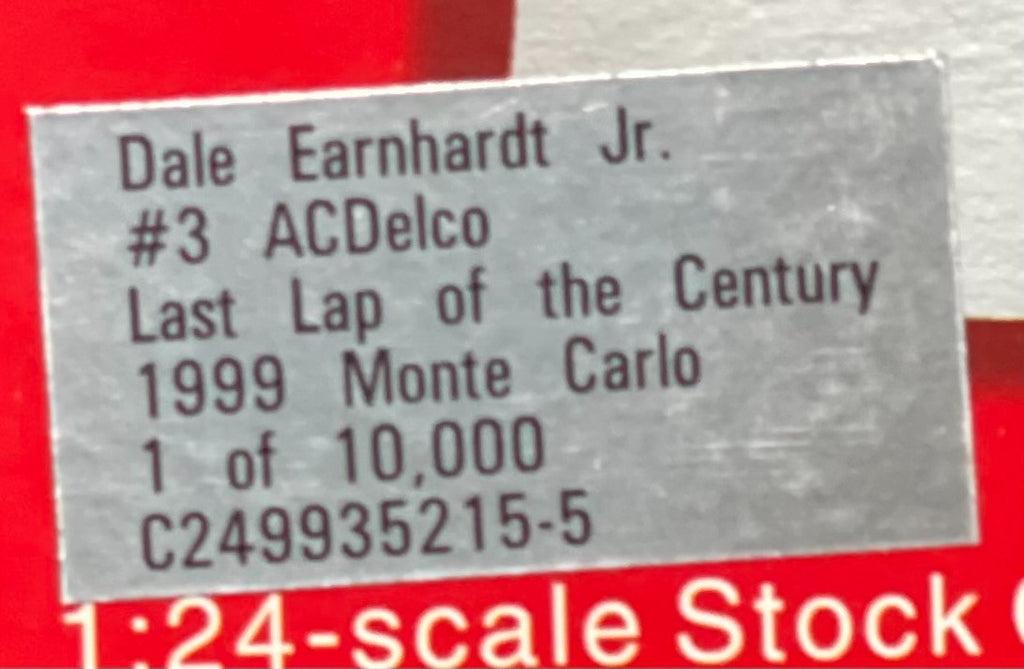 Dale Earnhardt Jr. #3 ACDelco Last Lap of the Century 1999 Monte Carlo CC CWB - original photograph 8