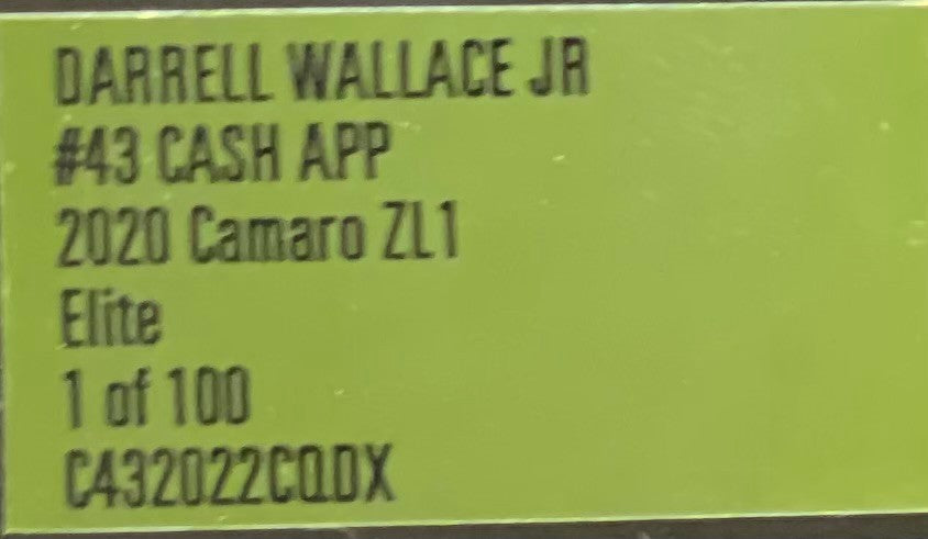 Bubba Wallace #43 Cash App 2020 Camaro ZL1 ELITE 1:24 1/100 DIN 55