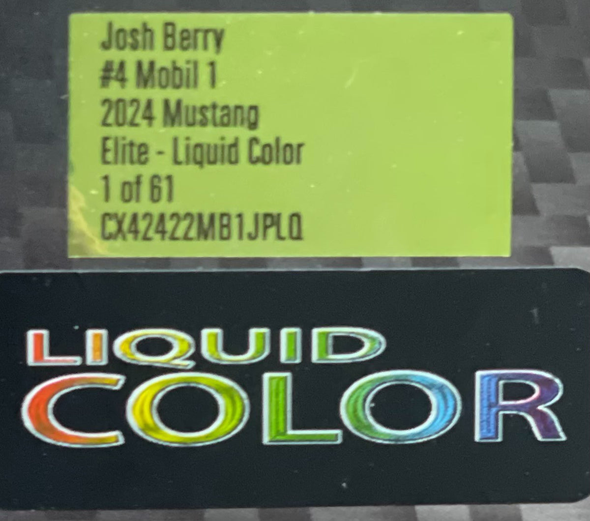 Josh Berry #4 Mobil 1 2024 Mustang ELITE Liquid Color 1:24 1/61 DIN 5